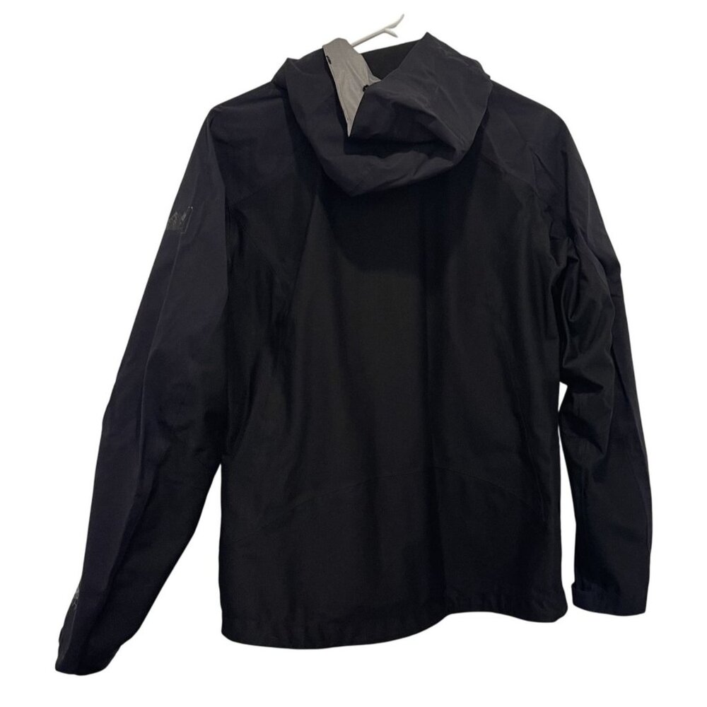 Eastern Mountain Sports Medium Black Hooded Waterproof Jacket Front Zipper Multi - Picture 2 of 8